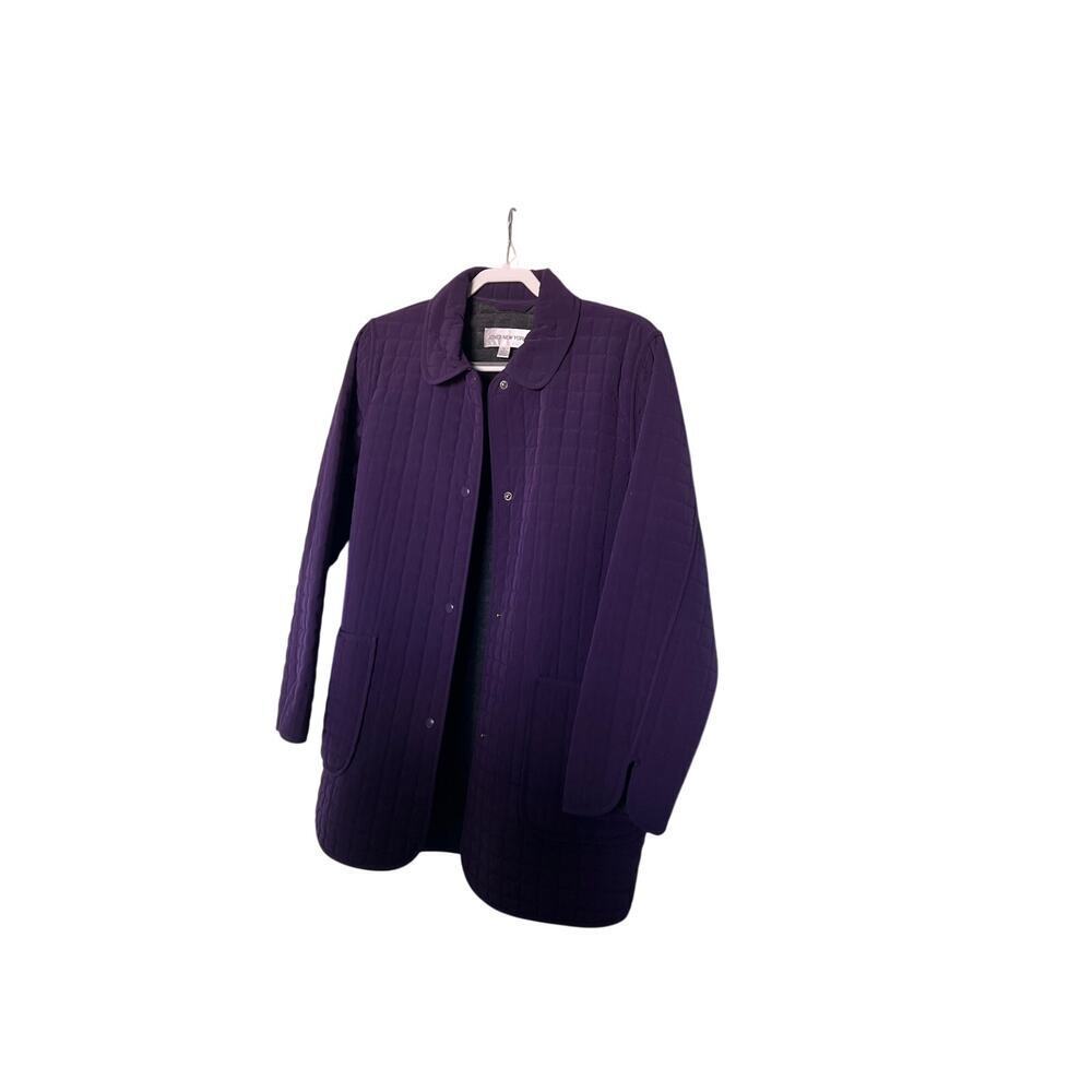 NWOT Jones New York Women Purple Quilted Jacket Size XL